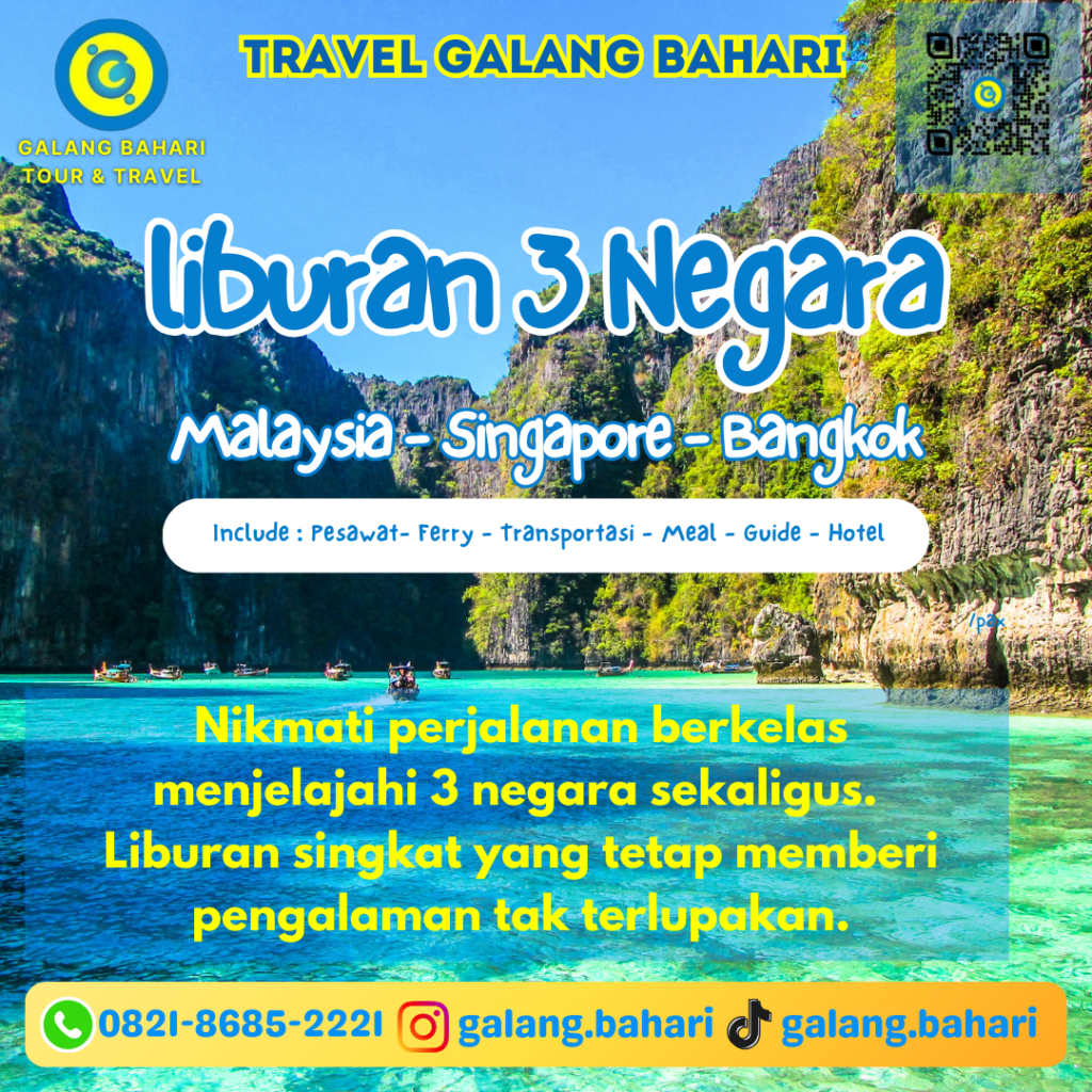 Best & Trusted 3 Countries Holiday Tour Malaysia, Singapore & Bangkok – Premium All-Inclusive Travel Package with Flight, Hotel & Guide 0821-8685-2221