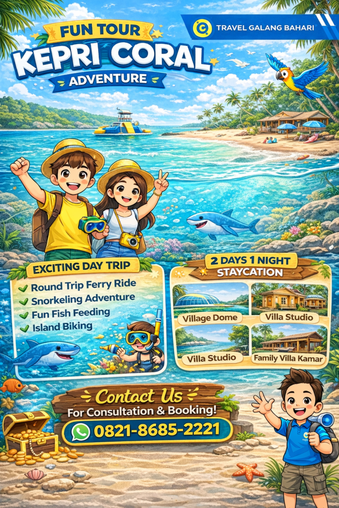 Best Kepri Coral Adventure Snorkeling Island Tour Package with Ferry Ride, Fish Feeding and Island Biking – Booking 0821-8685-2221
