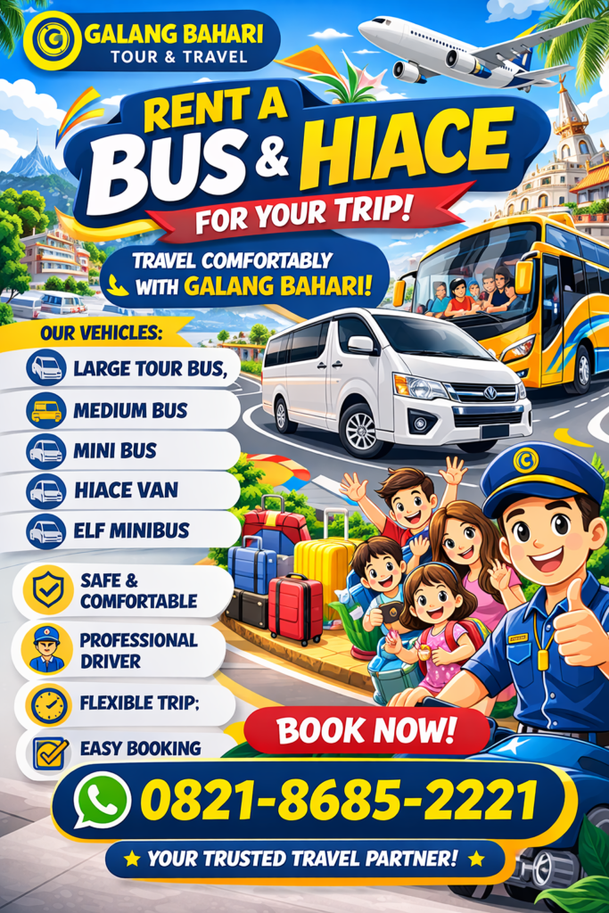 Bus and Hiace Van Rental Transportation Services for Tours Corporate Trips and Airport Transfers – Booking 0821-8685-2221
