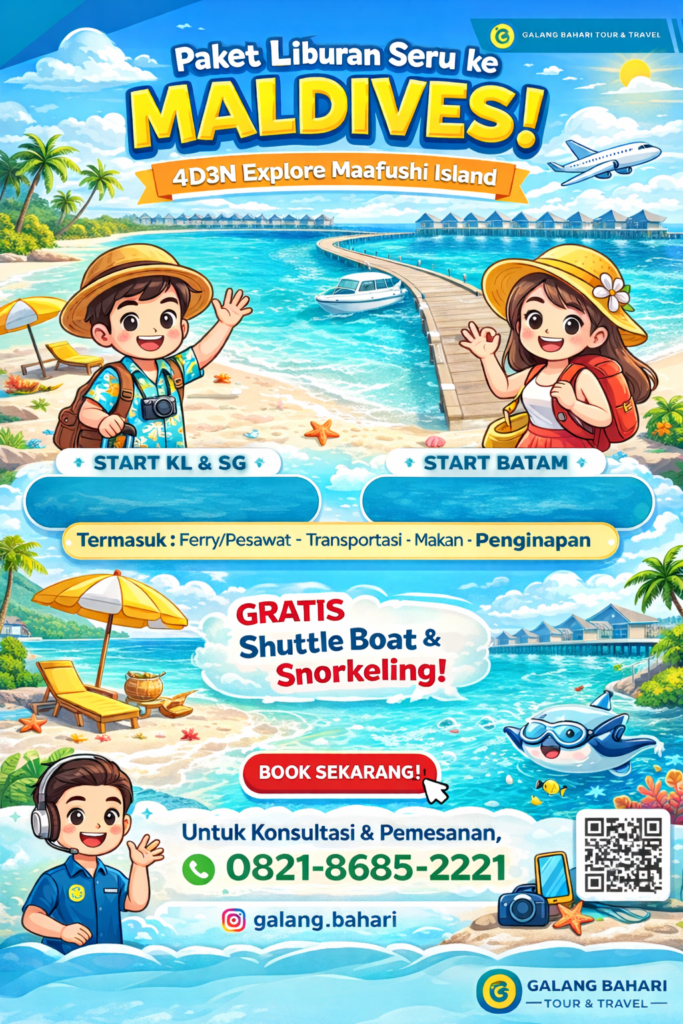 Paket Tour Maldives 4 Hari 3 Malam Explore Maafushi Island – Liburan Pantai Eksotis dengan Gratis Snorkeling Hubungi 0821-8685-2221