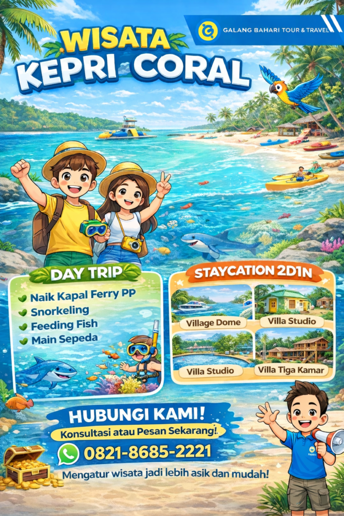 Paket Wisata Kepri Coral Batam Day Trip Snorkeling, Feeding Fish, Sea Aquarium dan Ferry PP – Paket Liburan Bahari Kepri Bersama Travel Galang Bahari Booking WA 0821-8685-2221