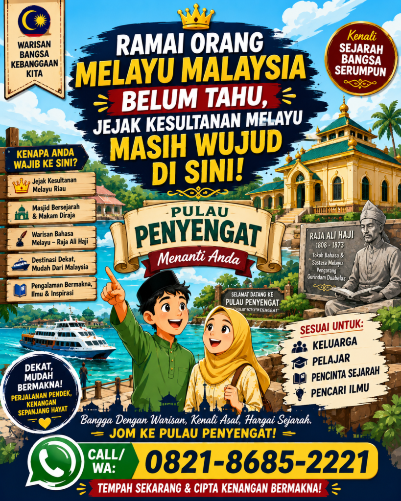 👑 Ramai Orang Melayu Malaysia Belum Tahu, Jejak Kesultanan Melayu Masih Wujud Di Sini! Pulau Penyengat Menanti Anda. Call/WA: 0821-8685-2221